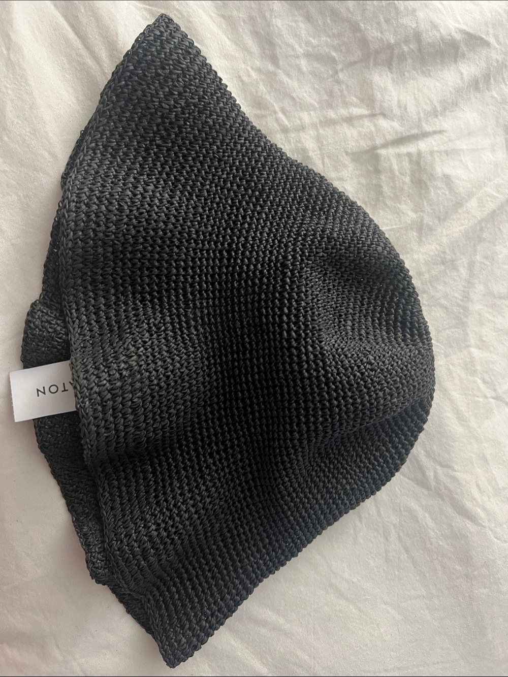 Aritzia Black Woven Bucket Hat